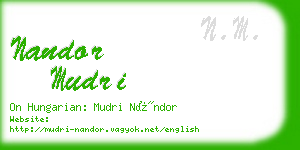 nandor mudri business card